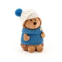 Soft toy, Prickle the Hedgehog in white/blue hat (18cm)