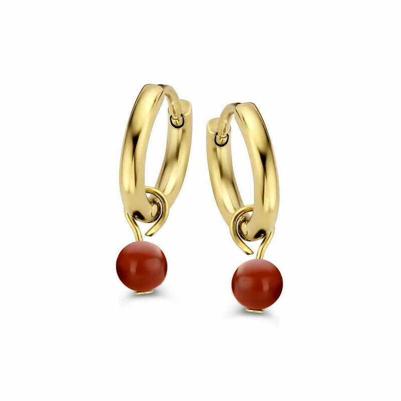 CO88 ear huggies 11mm med sort agat perle 4mm ipg