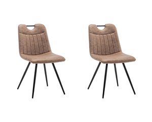 Eetkamerstoel Leon Microvezel Taupe Set van 2