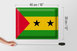 Blechschild Flagge São Tomé and Príncipe 40x30cm São Tomé