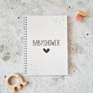 Babyshower Ausfüllbuch schwarz und weiß