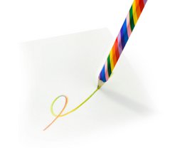 Multicolored pencil with a spiral pattern, suitable for creative and artistic use.