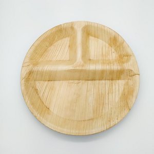 Plateau rond à 3 compartimenten - Lot de 6