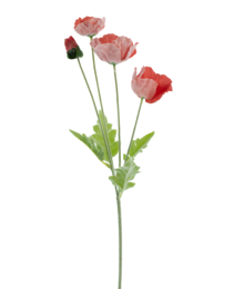  Artificial red poppy flowers, 60 cm tall, with realistic touch and appearance.