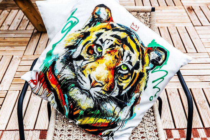 Cojín de terciopelo Tigger III de Vincent Richeux