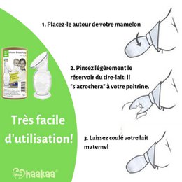 Haakaa Colector de Leche Silicona 100% Natural 150ml + Tapa Gris