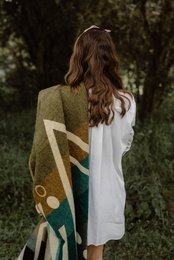 Mini Imbabura Green - Ecuadoriaan alpaca mini blanket | native blanket |