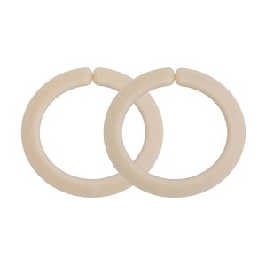 Bevestigingsringen voor babyspeelgoed in beige - set van 2