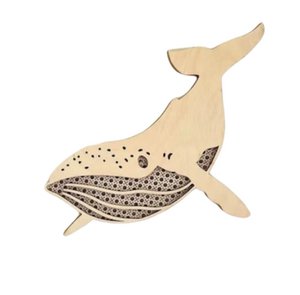 Wanddekoration Wal aus Holz (30cm)