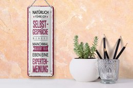 Blechschild Spruch 27x10 cm Natürlich führe ich Selbstgespräche Deko Schild