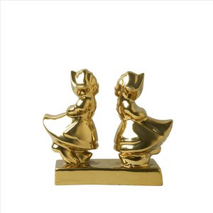 Kusspaar Frau-Frau Gold 8 cm