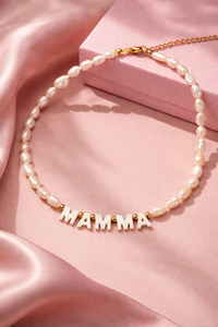 Mamma Icon – Anpassbare goldene Barockperlenkette