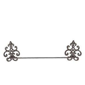 Handdoekhouder 58x6x15 cm Bruin IJzer Handdoekstang