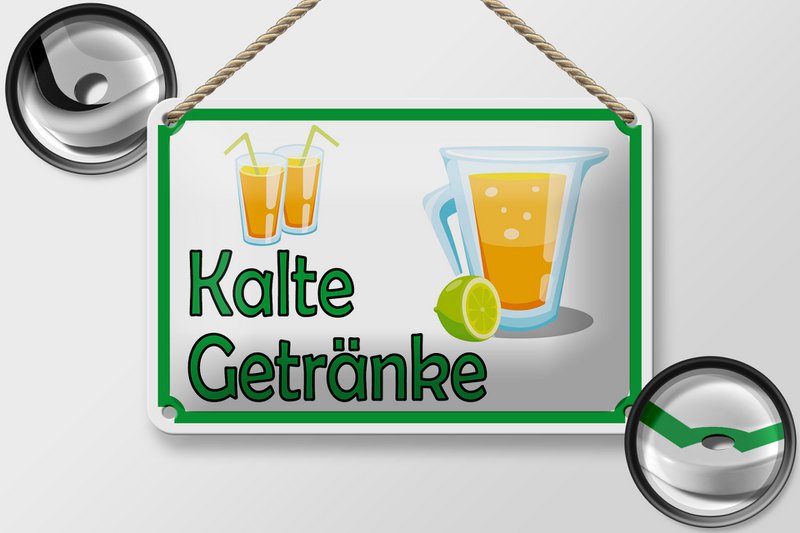 Tin sign notice 18x12cm cold drinks sale decoration
