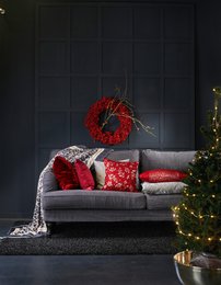 3625 kussen rood / goud - 39x39cm