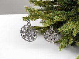 Décorations de sapin de Noël SNOWFLAKE rond