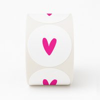 Stickers | 250 op rol | Hartje | Roze