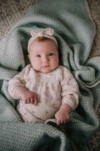 Babybettdecke Wolle - Mint