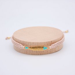 MAGDALENA colorful macrame bracelet with golden fish charm