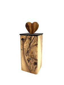 Olijfhout dierenblokjes Cubus - Duurzame houten gymnastiek voor huisdieren tot 15 kg met graveeroptie