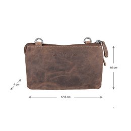 Lille skuldertaske I 3 farver Buffalo Læder - Festivaltaske - Lædertaske Lille - Crossbody taske til kvinder - Str. M