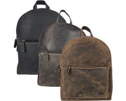 Small Cognac leather backpack for women - Arrigo buffalo