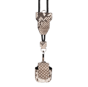 AIRPODS CASE PYTHON NATURAL WITH CARABINER