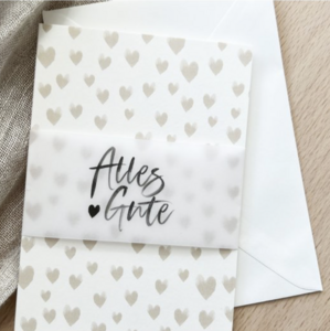 Alles Gute - Klappkarte mit Umschlag und Banderole