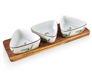 Cutting Board with Bowls Set MODERN KITCHEN White 28x9.5cm