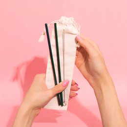 Mulepose til makeupbørster, sugerør og mere