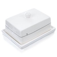 Butter Dish Ceramic White HEART