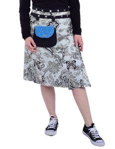 Sunsa women's knee-length summer skirt, wrap skirt, reversible skirt, 2 in 1, adjustable size