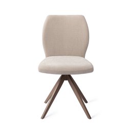 Jesper Home Ikata Dining room chair in Turn Brown color, made of fabric upholstery and wood frame, with a swivel base design.