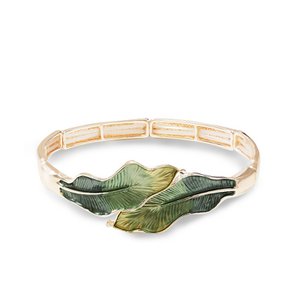 Emailliertes Blatt elastisches Armband