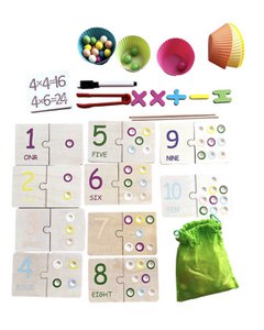 Montessori-telbordenspel - getallen sorteren, tellen, rekenen op kleur
