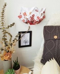 Papierowy kinkiet origami - jesienny wzór