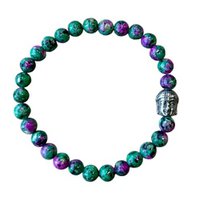 Women's bracelet Ruby in Zoisite 6 mm with Buddha bead