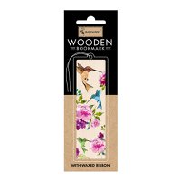 Wooden bookmark Peonies