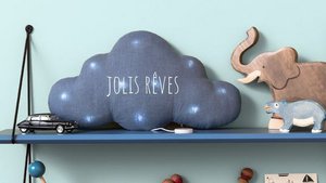 Graublaue Leinenwolke musikalisches Nachtlicht hübsche Träume