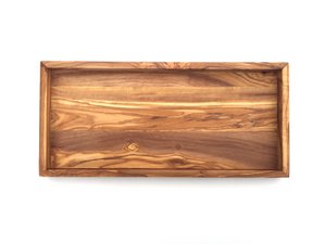 Rechthoekige plank L. 37 cm Bladblad in olijfhout