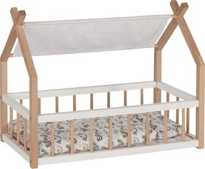 Doll bed with pointed roof