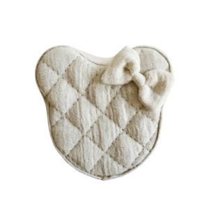 Beer doosje met strik 7x7cm tetra ivory
