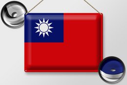 Tin Sign Flag China 40x30cm Flag of Taiwan