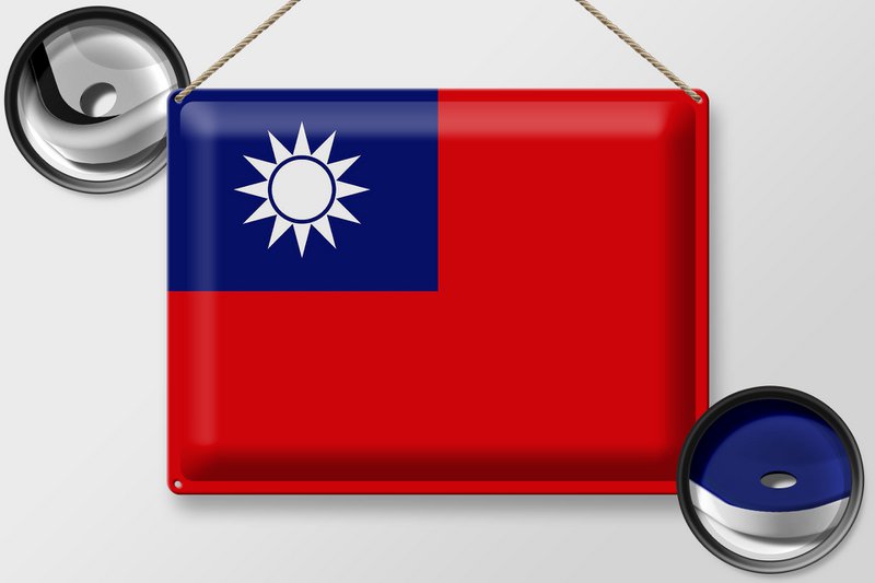 Tin Sign Flag China 40x30cm Flag of Taiwan