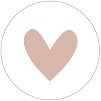 Muurcirkel wit hart oudrose