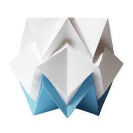 Tweekleurige origami papieren tafellamp - maat M