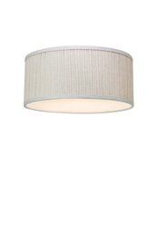  Beige ceiling light with a round, pleated fabric shade. Made of high-quality materials for a modern, minimalist design.