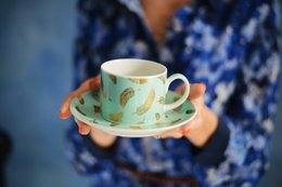 Tazza e piattino Bird Blue