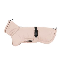  Light grey raincoat for pets, size 50, with adjustable straps for a secure fit.