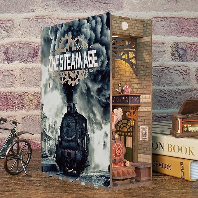 DIY Boek Nook Trein Het Stoomtijdperk Art Bizniz